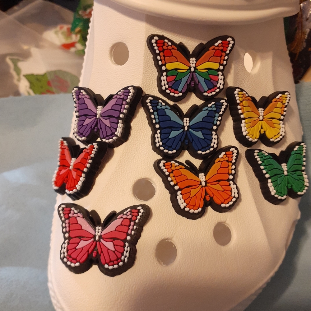 Butterfly shoe charm 8 pc set for Crocs